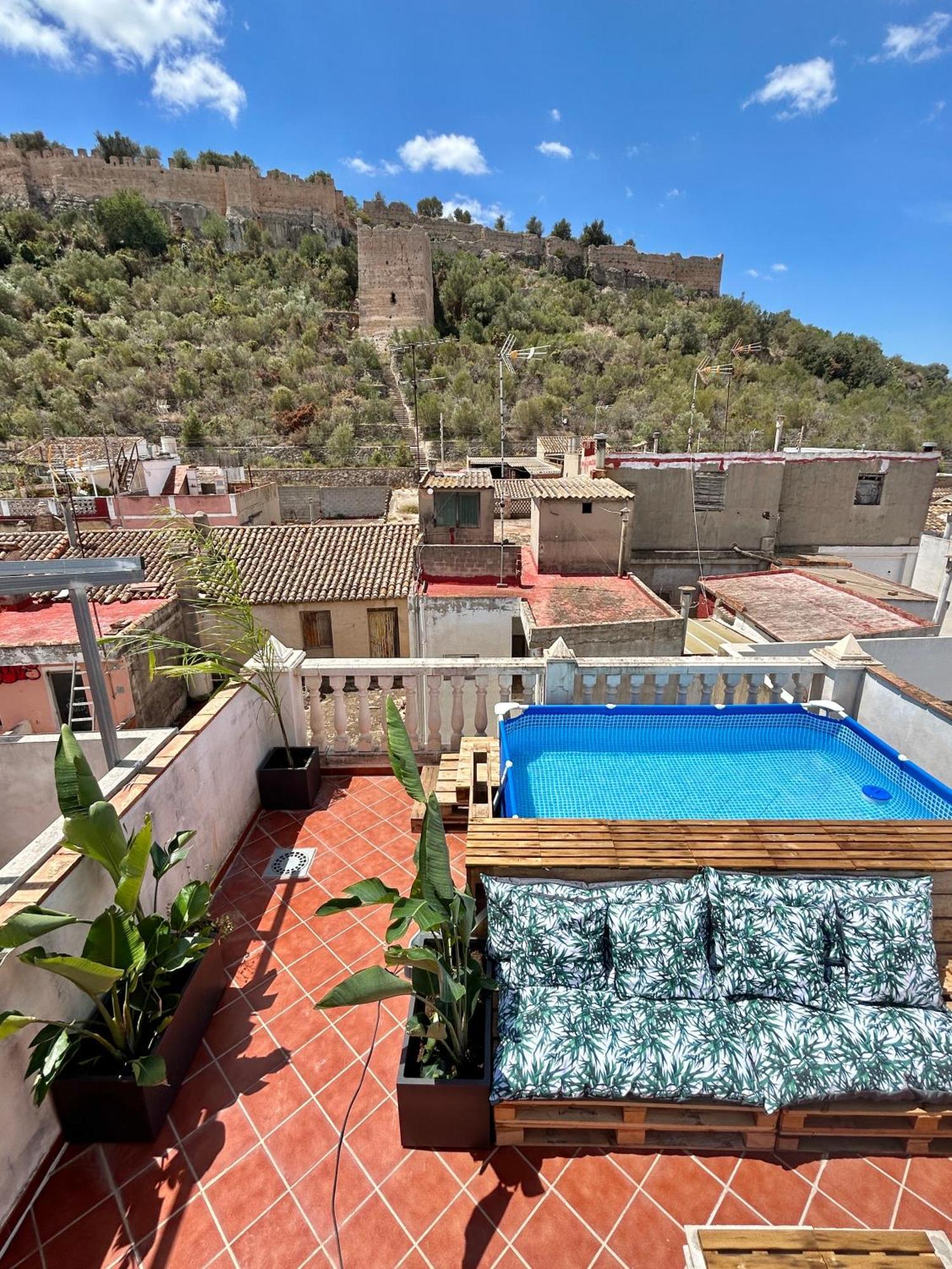 Casa Con Jacuzzi Y Piscina Con Vistas Al Castillo Corbera de Alcira Zewnętrze zdjęcie