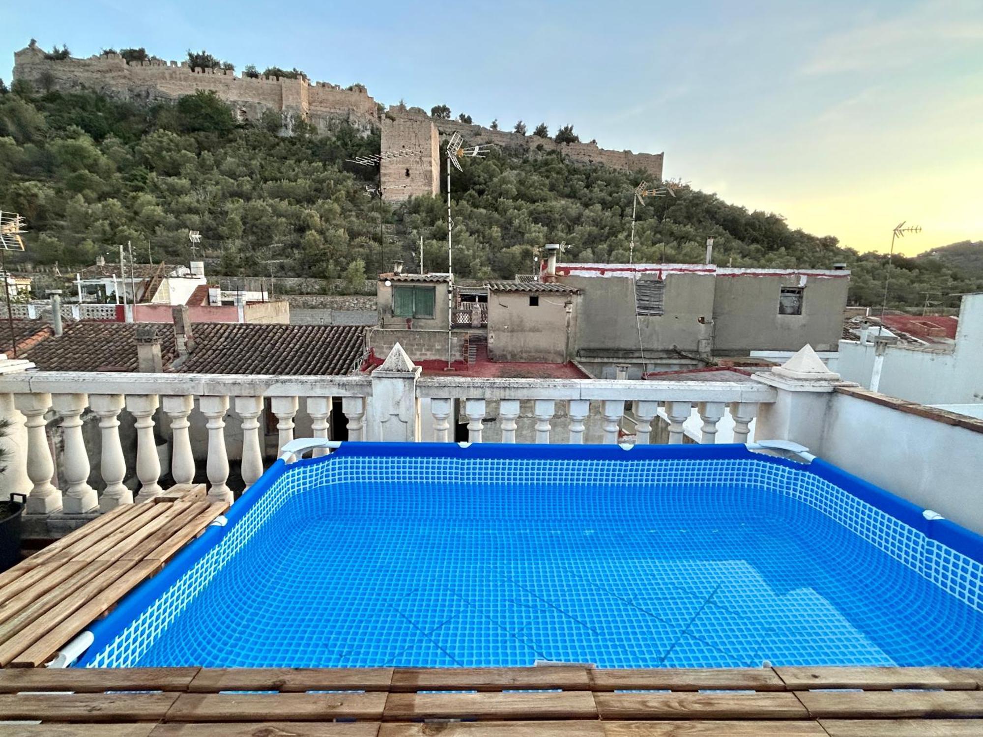 Casa Con Jacuzzi Y Piscina Con Vistas Al Castillo Corbera de Alcira Zewnętrze zdjęcie
