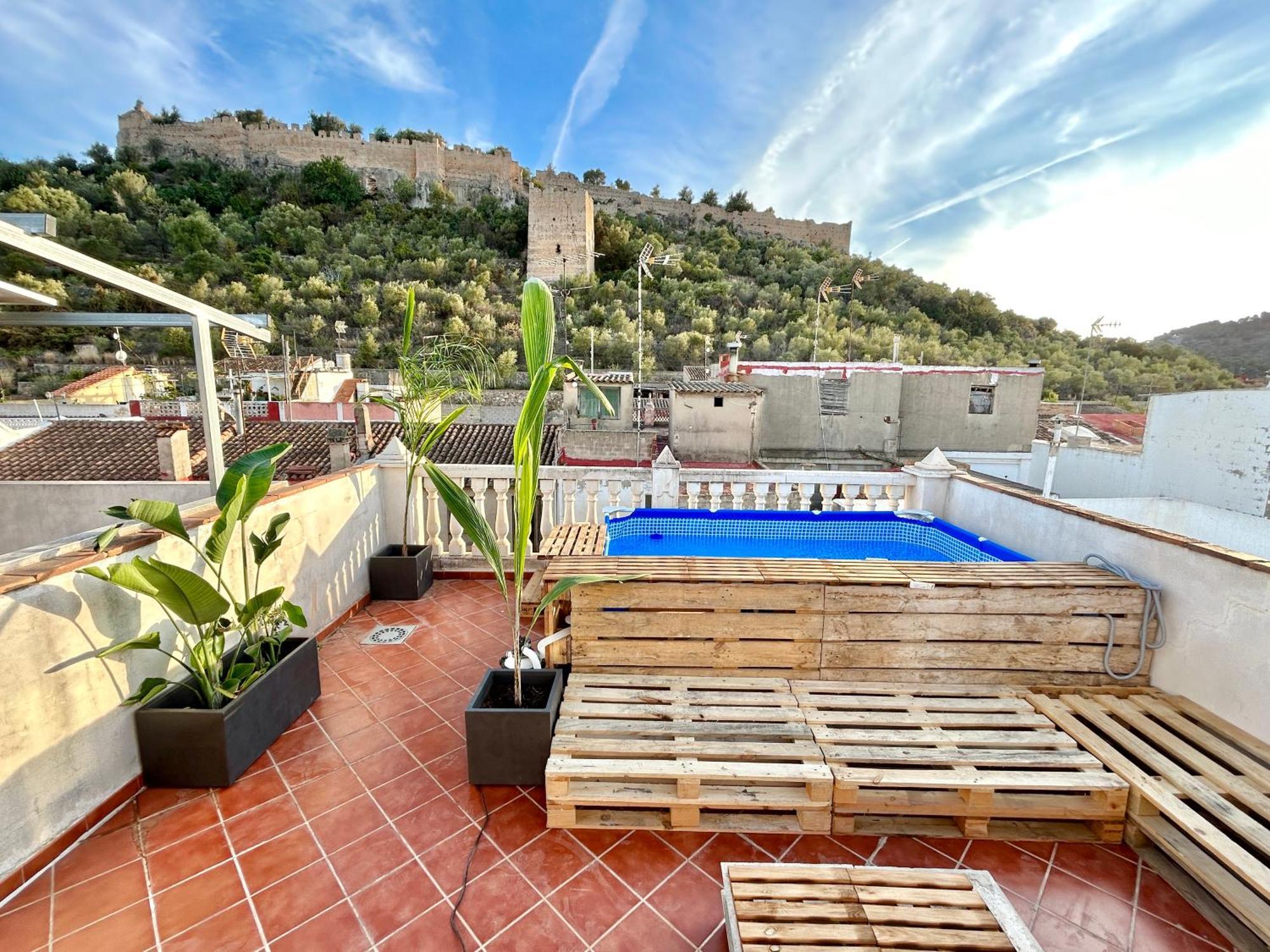 Casa Con Jacuzzi Y Piscina Con Vistas Al Castillo Corbera de Alcira Zewnętrze zdjęcie