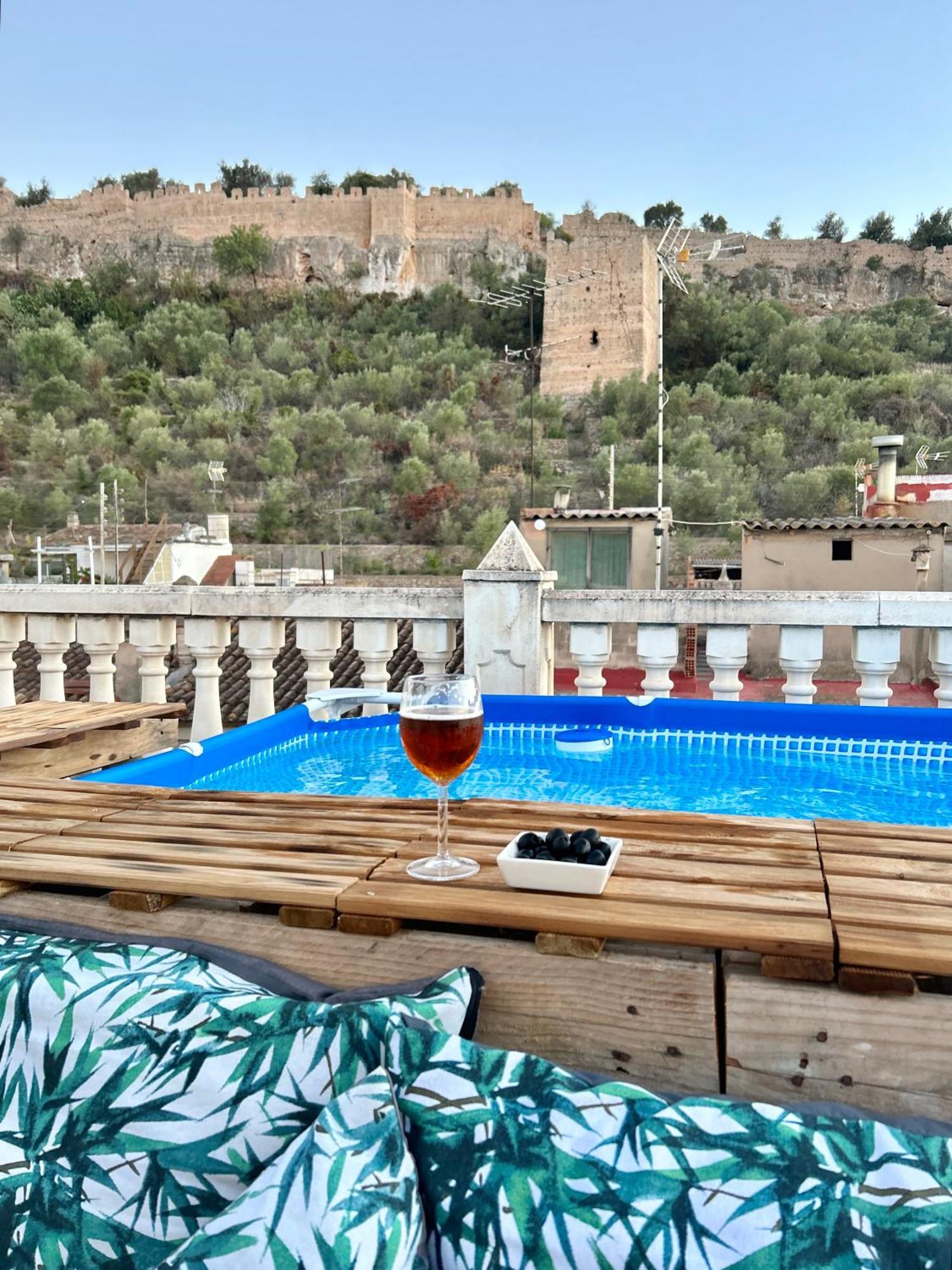 Casa Con Jacuzzi Y Piscina Con Vistas Al Castillo Corbera de Alcira Zewnętrze zdjęcie